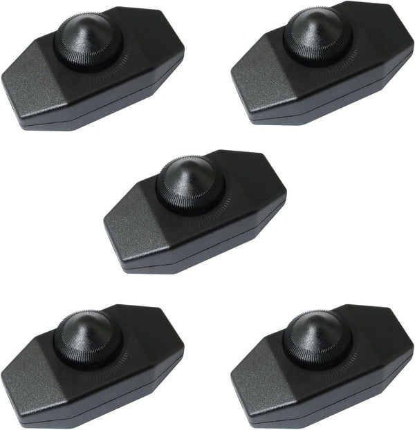 ITROLLE 5PCS Black PC Material Inline Dimming Switch Floor/Table Lamp Switch Replacement Suitable