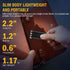 BORUIT V3 Mini EDC Flashlight, 900LM USB-C Rechargeable with Red UV Blue Light, 12 Modes, Waterproof, Black