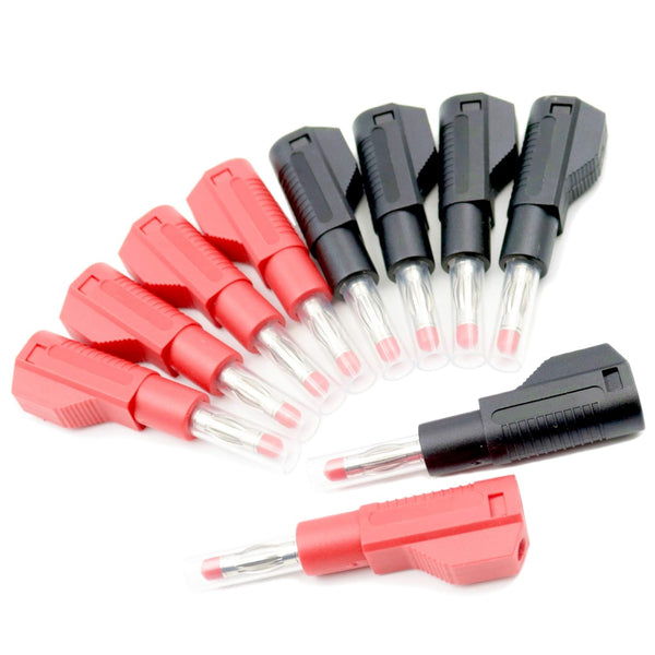 10sets Retractable Sheath 4mm Banana Plug Connectors, Stackable Wire Solder Multimeter Test Leads Ends with Banana Jack