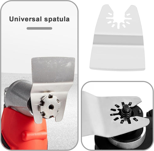 The Lord of the Tools 4Pcs Oscillating Multi Tool Scraper Blades & Curved Spatula Compatible with Bosch Compatible with Chicago Stainless Steel Three-sided Edge Scraper