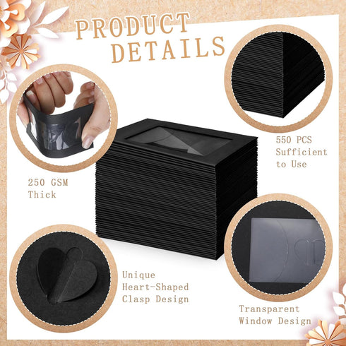 550 4 2.8 Inch Uiifan Pcs Christmas Window Gift Card Envelopes x Gift Card Sleeves Credit Size with Heart Shaped Clasp