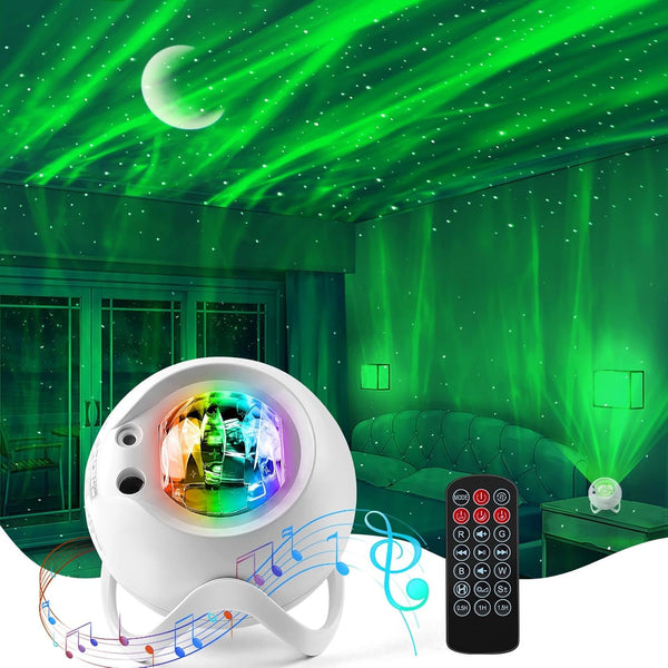 Aurora Northern Lights Projector: 60+ Light Effects White Noise Stars Sky Moon