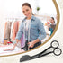 2 Pieces Duckbill Shears 6 and 7 Inches, Bent Curved Offset Handle Duckbill Scissors for Crafting and Fabric