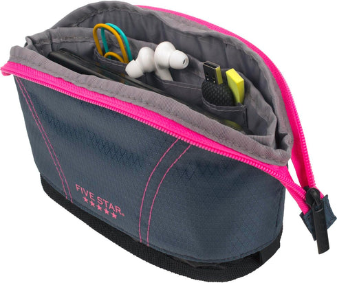 Five Star Pencil Pouch, Pen Case, Storage Organizer for School Supplies, Navy/Pink, Quick View Expandable