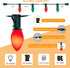 C7 25Ft C7 27 Bulbs, 0.6 E12 Oviejo LED Christmas Lights, Red Green Ceramic String Lights with Red Green LED Vintage