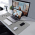 TOWWI PU Leather Desk Pad, Large 32” x 16” Waterproof Writing Mat, Multi-Color Non-Slip Mouse Pad with Suede Base (Gray)