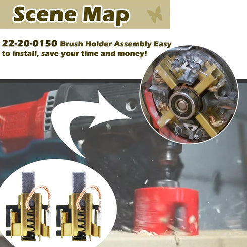22-20-0150 Carbon Brush Holder Assembly for Milwaukee Electric Drill, Driver 1680-20, 1680-21