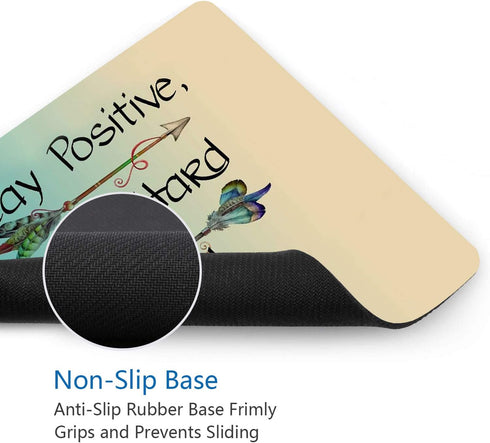 Inspirational Quote Mouse Pad and Coasters Set - Stay Positive Work Hard for Laptop & Computer