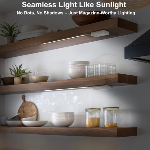 Martronic 3 Packs 15" 6000K Closet, Battery Powered COB LED Strip Lights, Cordless Under Cabinet Lighting for Shelves