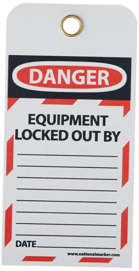 NMC LOTAG15 DANGER - Electrical Panel Locked Out Tag - Pack of 10, Vinyl