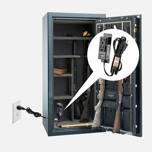 briidea Gun Safe Power Outlet Kit, Gun Safe Accessory Electrical Outlet with USB for Interior Dehumidifiers and Lights