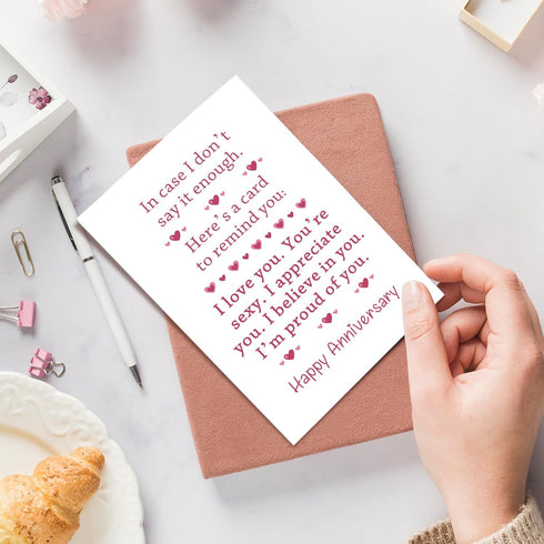 Oamiolek Romantic Anniversary Card for Him Her, Funny Anniversary Card for Husband Wife, Sweet Valentine's Day Card