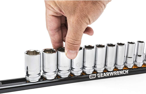 GEARWRENCH 1/4" Drive Magnetic Socket Rail, Includes 14 Clips - 83126