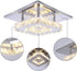Small Led Chandelier Semi Flush Mount Crystal Lighting Modern Ceiling Crystal Lamp for Bedrooms Dinning Rooms Hallway
