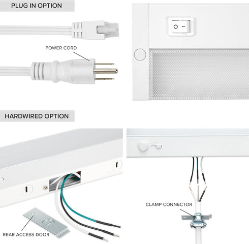 12 Dimmable, 500 5 2700K/3000K/3500K/4000K/5000K, Maxxima in. LED Under Cabinet Lighting, Linkable, Hardwired or Plug