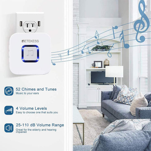 Retekess TH003 Wireless Caregiver Pager System, Nurse Alert System with 1 Receiver and 1 SOS Help Call Button