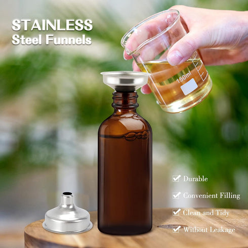 4 Pcs 1oz+2oz Amber Glass Dropper Bottles, Tincture Bottles with Eye Droppers, Leakproof Essential Oils Bottles