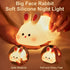 Beszeith Dimmable Big Face Rabbit Silicone Night Light for Kids,Cute Animal Lamp, Easter Rabbit,Gifts Light up Bunny