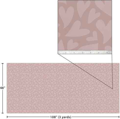 Light Mauve Hearts Creative Class Fabric - For Classroom Bulletin Boards, Pillows, Curtains, and Crafts