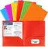 Plastic Folders with Pockets, 6 Color Heavy Duty Two Pocket Folder, Business Card Holder for Office High School