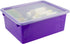 Storex Deep Storage Tray, Letter Size Organizer Bin with Non-Snap Lid, Violet, 5-Pack for Classroom, Office, Home