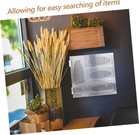 1 Set NUOBESTY Wall Mount Glove Dispenser Box Acrylic Mask and Glove Holder Storage Container for Home and Office