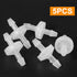 5 Pcs Check Valve Non Return Ozone Resistance PVDF, 1/4 Inch One-Way Check Valve for Fuel Gas