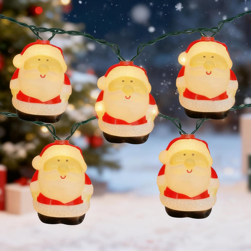 Xingzd 8.5Ft Christmas Santa Light, Christmas Decorations String Lights with 10 Santa Claus