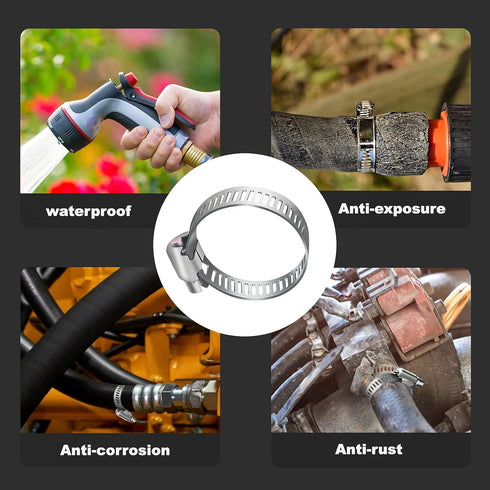 30pcs Adjustable Worm Gear Hose Clamp, Stainless Steel Pipe Clamps for Water Pipe, Plumbing, Fuel Line