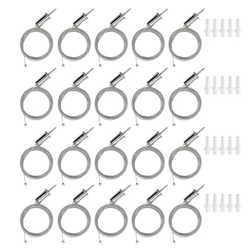 20 Pack Hexagon Garage Lights Suspension Cables Kit Steel Hanging Chains 1m