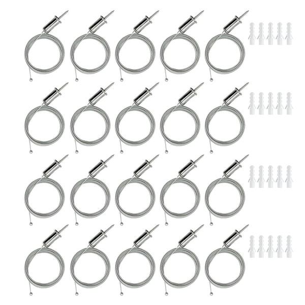 20 Pack Hexagon Garage Lights Suspension Cables Kit Steel Hanging Chains 1m