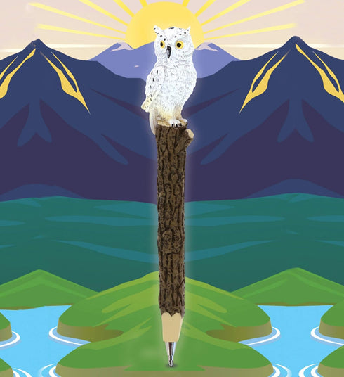 Planet Pens White Owl Novelty Ballpoint Pen, Cute Fun Writing Instrument for Kids & Adults Office Supplies