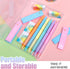 Mechanical Pencil Set, 6 Pcs Pastel 0.7mm & 0.5mm with 6 Tubes of HB Lead Refill and 4 Erasers