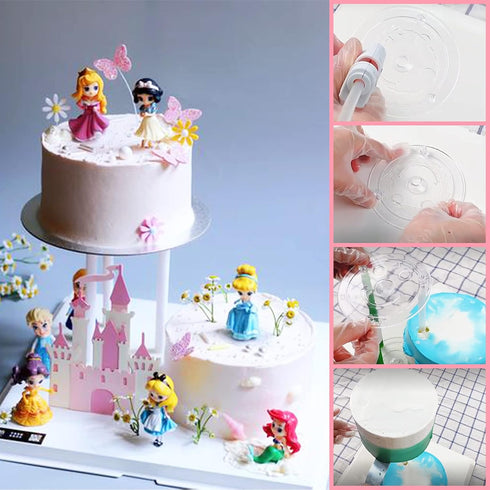 QPEY Cake Sticks Support Rods with 4PCS White Plastic Cake Separator Plates, 32 PCS Rods for Multi-Tiered Cake
