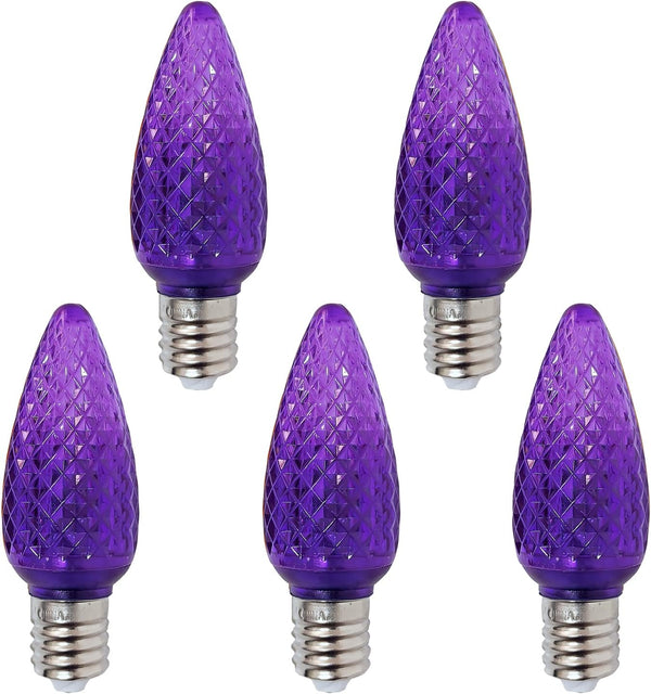 Box of 25 C9 LED Replacement Bulbs, 3 SMD LEDs in Each C9 E17 Dimmable Lights Bulb, Full Waterproof and Break Resistant
