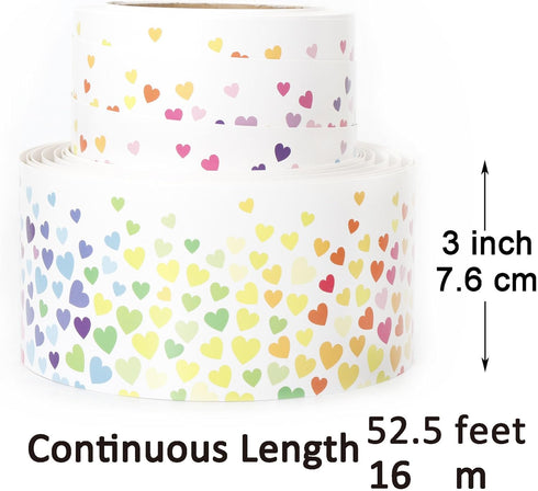 Youngever 52.5 ft Bulletin Board Borders for Classroom Decoration, Heart Design