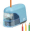 Eagle Electric Pencil Sharpener, Battery Powered with LED Light, Portable, Ideal for Kids and School Supplies (Blue)