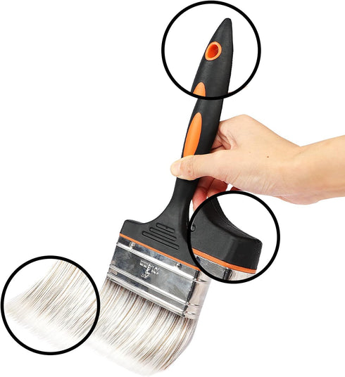 4" Large Paint Brush - Soft Tip Paint Brushes for Walls, Quick Decking, Fence, and Furniture Paint Application