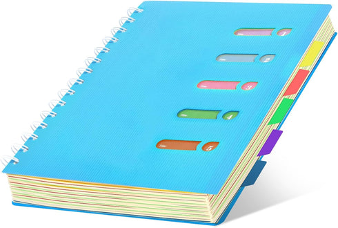 Yoment 5 Subject Notebook College Ruled Spiral Notebook 5x7 with Removable Dividers, 270 Pages Notebooks for Work, A5