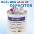 COOLWAY 45/5 uF Dual Run Start AC Capacitor, 370V or 440V for Air Conditioner Motor Start or Heat Pump