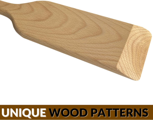 Giant Wooden Mixing Paddle 36-in Beech, Heavy Duty Stirring Spatula for Cooking, Brewing, and Camping