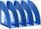 SAYEEC 4 Compartment File Holder Storage Folder, Blue Desktop Organizer, Thicken Plastic for Office School Students