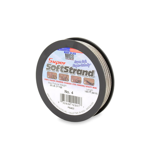 Vinyl-Coated Stranded Stainless Steel Picture Wrapping Wire, Super Softstrand, Size #4, 25 lb / 11 kg, 145 ft / 44 m