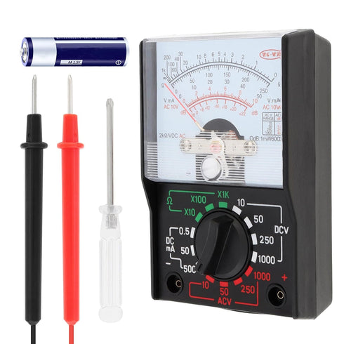 Mini Analog Multimeter, Electric AC/DC Current OHM Decibels Voltage Voltmeter Ammeter with Test Leads