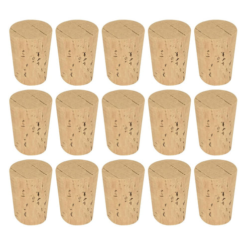 MECCANIXITY Tapered Cork, 17.5x13.5x22.2mm Natural Wooden Leakproof Stoppers, Pack of 15