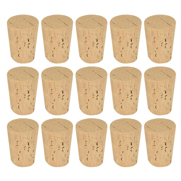 MECCANIXITY Tapered Cork, 17.5x13.5x22.2mm Natural Wooden Leakproof Stoppers, Pack of 15
