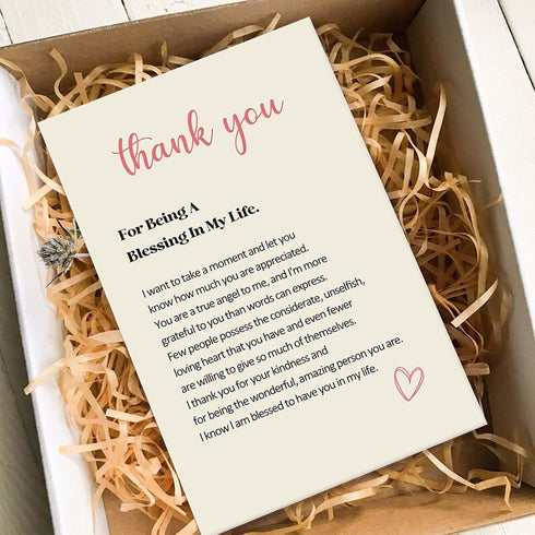 Qiavor Heartfelt Thank You Card for Friend Family Coworker, Poem Appreciation Card for Teacher Doctor Nurse