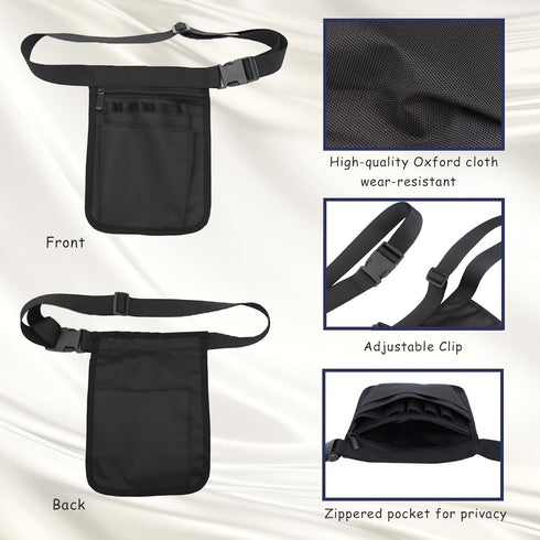 1PC 9.84x7.32Inch Pack Server Apron, Restaurant Waitress Accessories Bag Adjustable Belt Utility Waist Multi