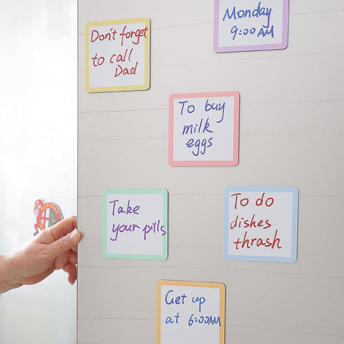 Mr. Pen Dry Erase Magnets, 4”x4”, 24 Pack, Colorful Magnetic Labels for White Board Dry Erase