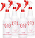 Plastic Spray Bottle 4 Pack, 32 Oz Heavy Duty Leak Proof Mist Empty Water Bottle for Cleaning, Planting, Pet